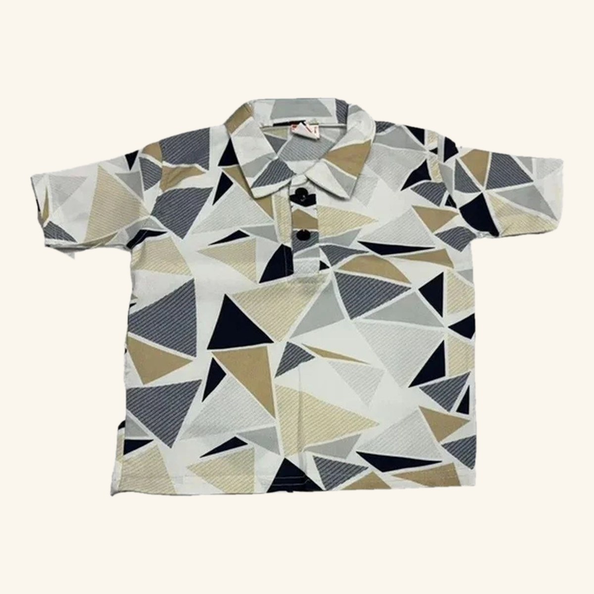 Kids Geometric Print Shirt & Shorts Set, front